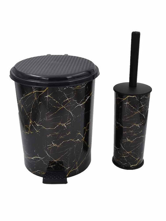 Klikareto Plastic Bathroom Trash Can and Basket Set 7lt