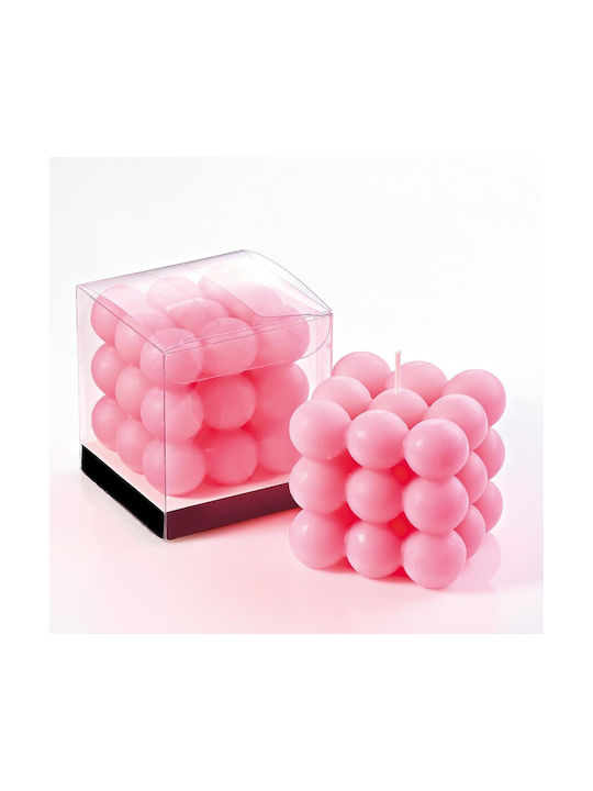 Aromatic Candle Bubble Pink 6x6x6 Pvc Box 6.5x6.5x7 Per Set of 12 Pieces