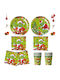 Set of Green Christmas Plates 10 Pieces