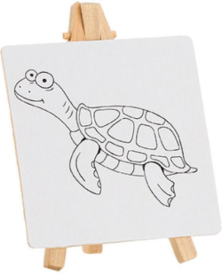 Boho-Kanban Segeltuch Holzrahmen Design Schildkröte 9,3x12,5cm Set 12 Stück