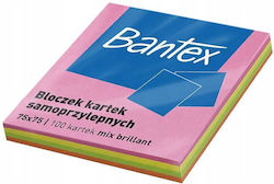 Bantex Самозалепващи Листчета 75x75мм Цветен Микс Х 100 Бройки