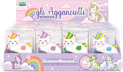 Lebez Heftgerät Magic Unicorns 500 Heftklammern Inklusive 4 Farben 12 Stück Display