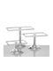 Metallic Silver Cake Stands Set of 3 Pieces 30x14x21 25x14x16 20x14x11cm