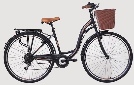 Alpina 28 Zoll 2022 Schwarzes Stadtfahrrad mit Geschwindigkeiten