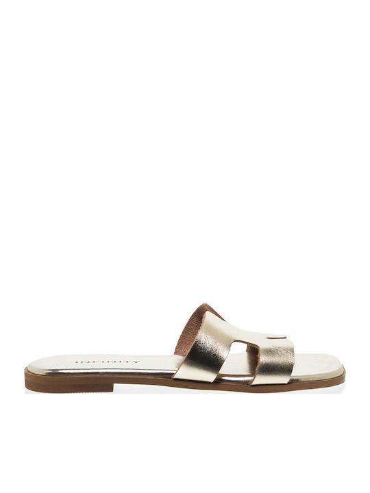 Infinity Leather Gold Sandals