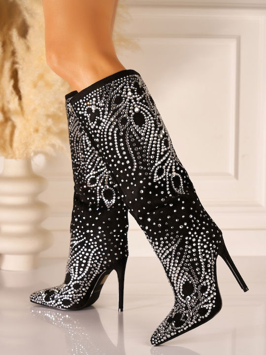 Cizme Dama Suede Negre
