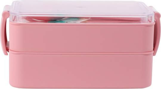Next Set Plastic Lunch Boxes Pink 2 Pieces