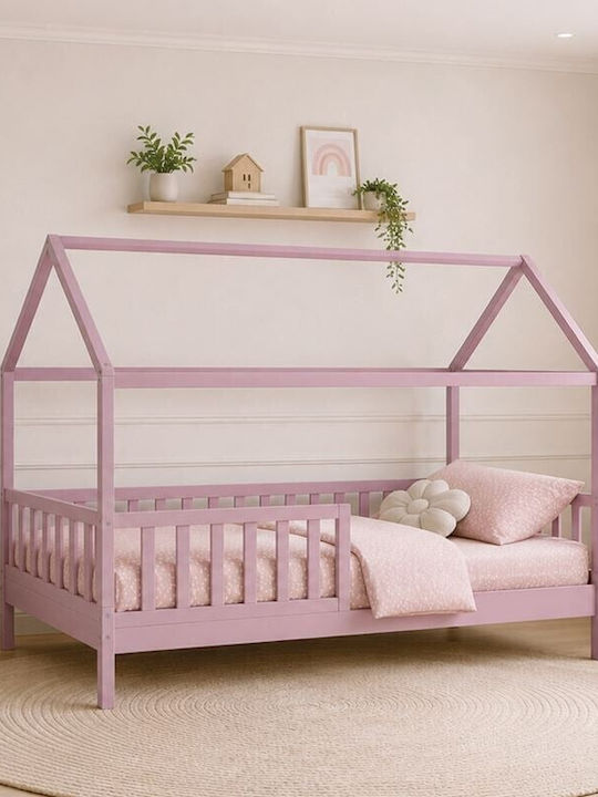 Pat Pentru Copii Montessori Single cu Saltea Roz 90x190cm EK701,2S