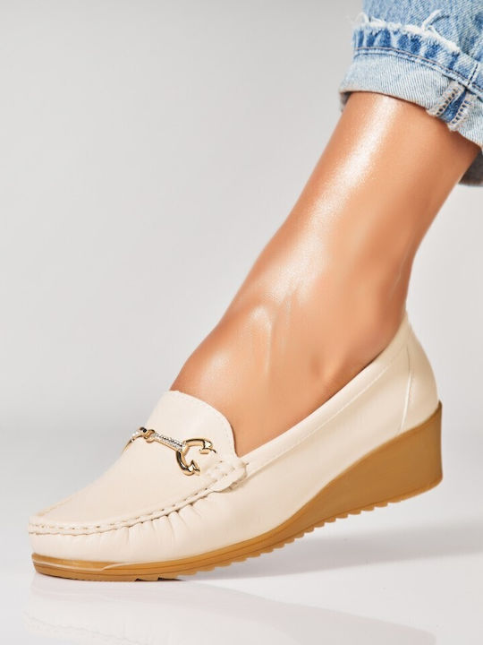 Mocasini Dama Bej Culoare Full Face