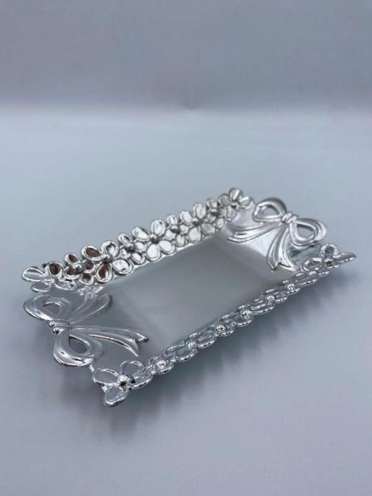 Bombonieră Tavă PVC Argintie 7x5cm Set De 12 Bucăți