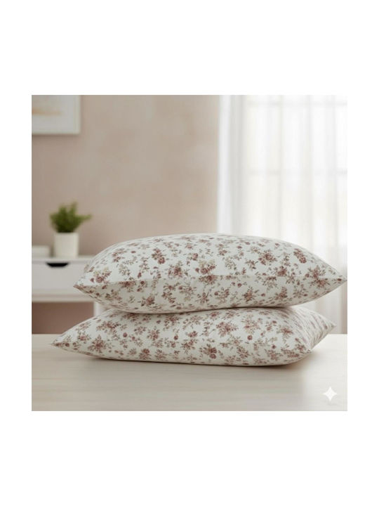 Floral Σετ Μαξιλαροθήκες Πολύχρωμες 52x72εκ.