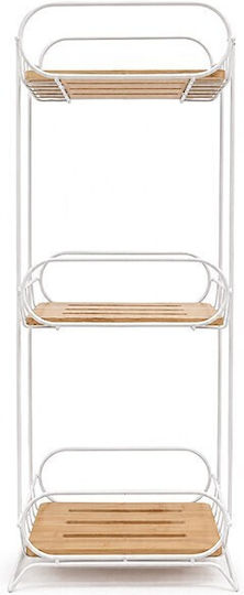 TnS Boden Badezimmerregal Metallisch 22.5x14x62cm Weiß