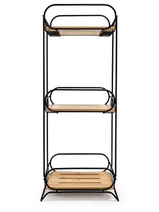 TnS Floor Bathroom Shelf Metallic 22.5x14x62cm Black