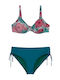 Plus Size Women's Bikini Set Underwire Adjustable Cups Flexfit Green