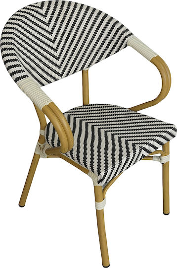 Gartenstühle Bimini Weiß/Schwarz/Natur 56x55x82cm
