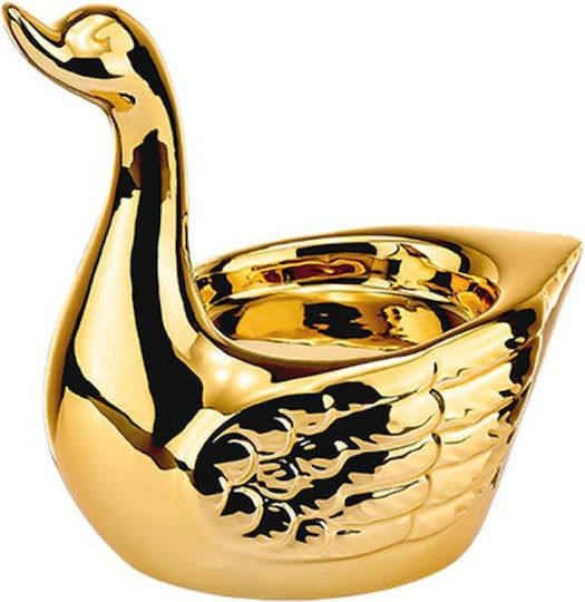 Porcelain Swan Candle Holder Wedding Favor Gold 9x6x10cm Per Set 12 Pieces