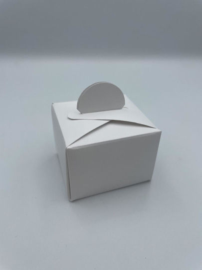 Mărturie Hârtie Casetă Albă 5x4.5x6cm Pe Set 25 Bucăți
