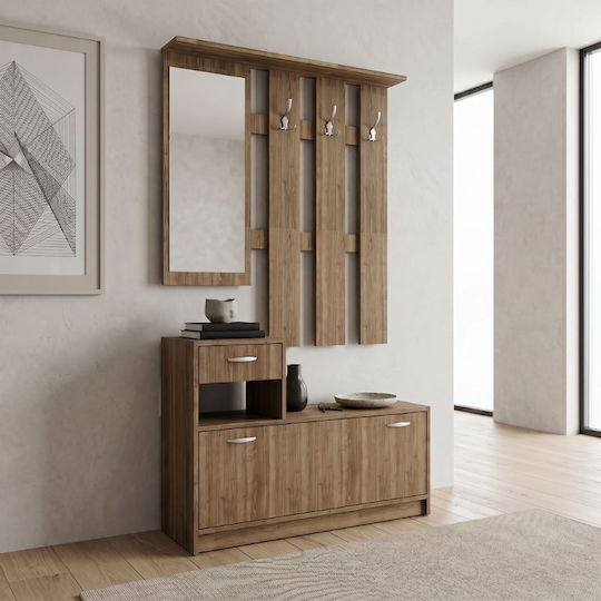 Raynold Mobilă de Hol cu Suport pentru Haine Nuc 100x30x180cm