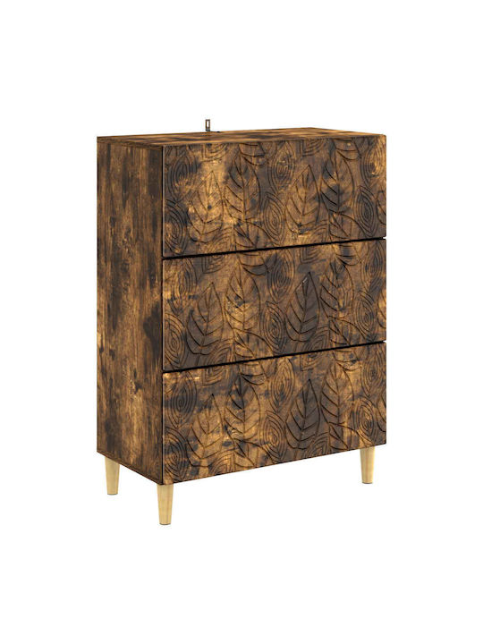 Bedroom Chest of Drawers Wooden Smoked Oak 66x3...