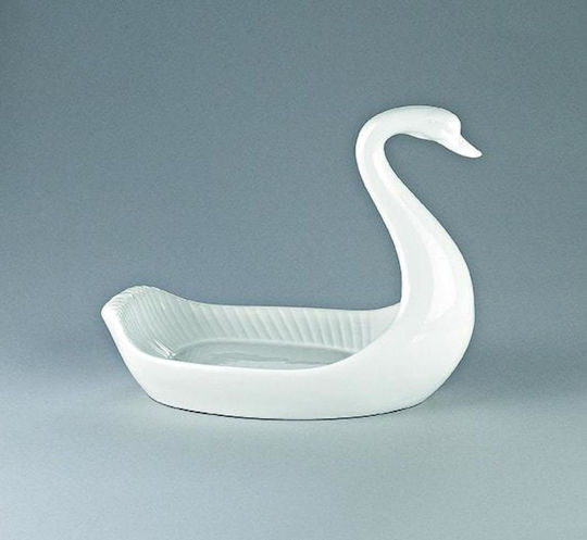 Porcelain White Swan Tray 34x17x27cm