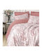 Cottonbox Set Huse Pentru Pilote 100% Bumbac 200x220cm Dublu Cu 2 Fețe De Pernă & 1 Cearceaf Roz