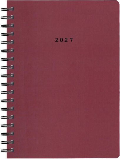 Next Дневна Програма Classic 2027 Бордо Спирала 17x25см (с Персонализация)