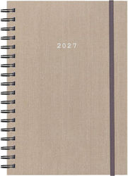 Next Fabric Ημερήσια Ατζέντα 2027 Μπεζ Σπιράλ 1...