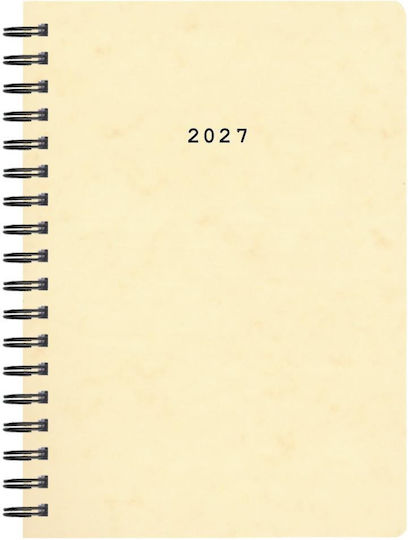 Next Daily Agenda 2027 Beige Spiral 17x25cm with Personalization