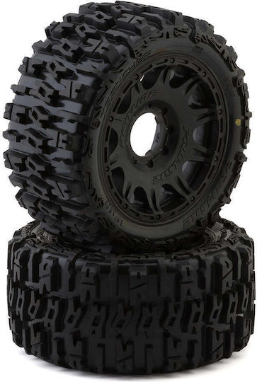 Pro-line Trencher 5.7 Pre-mounted Tires Raid Wheels Black 2pcs 24mm
