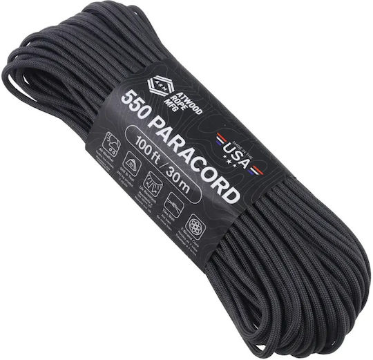 Atwood Rope Mfg Αρτάνη 550 Paracord 100 Ft Stealth Grey