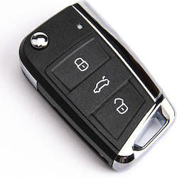 Foldable Key Shell Vw Seat Skoda Hu66 Hu162 3 Buttons 5g6959753ag