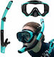 ikonka Silicone Diving Mask with Snorkel Blue