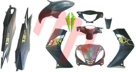 Costum Kit De Materiale Plastice Yamaha Crypton X X135 Exc Verde Mat Racing
