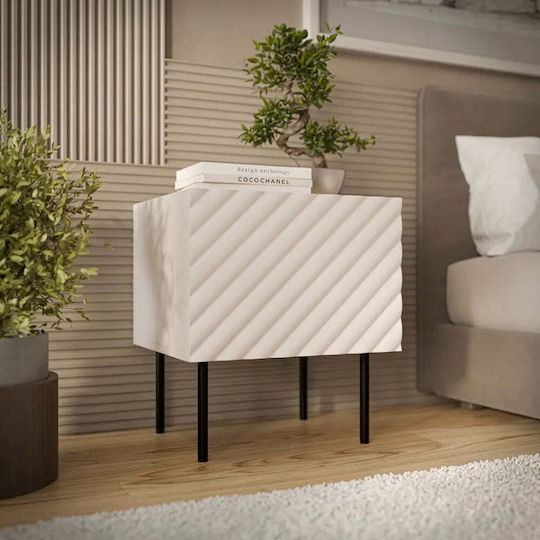 Lucca Wooden Grey Bedside Tables 2 Pieces 47x40x52cm