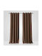 Joydeco Σετ Κουρτίνες Συσκότισης με Τρουκς Brown 140x260εκ.