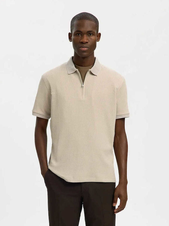 Selected Polo Μπλούζα Κοντομάνικη Oatmeal