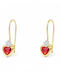 Daskalakis Hypoallergenic Kids Earrings Pendant Hearts In 9K Gold