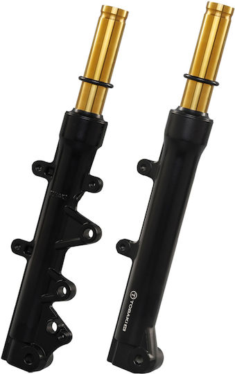 Cizme Furci Față Furcă Racing Scurte 4 Yamaha Nmax 155 V2 Negre Aurii Tije Tobaki