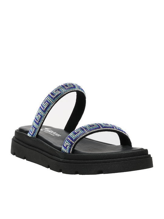 Malena Γυναικεία Σανδάλια Flatforms Μπλε