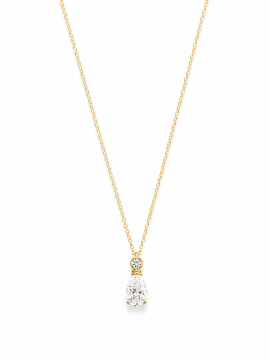 Ioannis Kosmima Necklace Solitaire In 9 K Gold With Zircon
