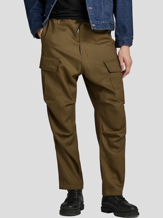Ανδρικό Παντελόνι Cargo Relaxed Fit Χακί