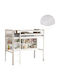 Kids Bed Bunk Single with Storage Space Mattress and Desk White 90x190cm