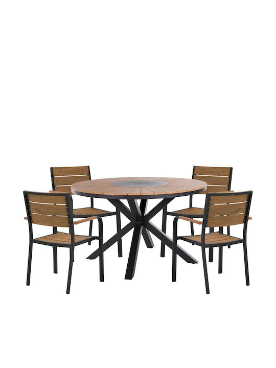 Garten- und Outdoor-Möbelsets Speisesaal Anthrazit 5 Stück