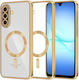 Techsuit Samsung Galaxy A57 5G Magsafe Luxus Kristall Handyhülle Rahmen Silikon Transparent Gold