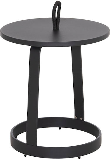 Masă Laterală Pentru Spații Exterioare Mici Din Aluminiu Gri 47x47x53cm