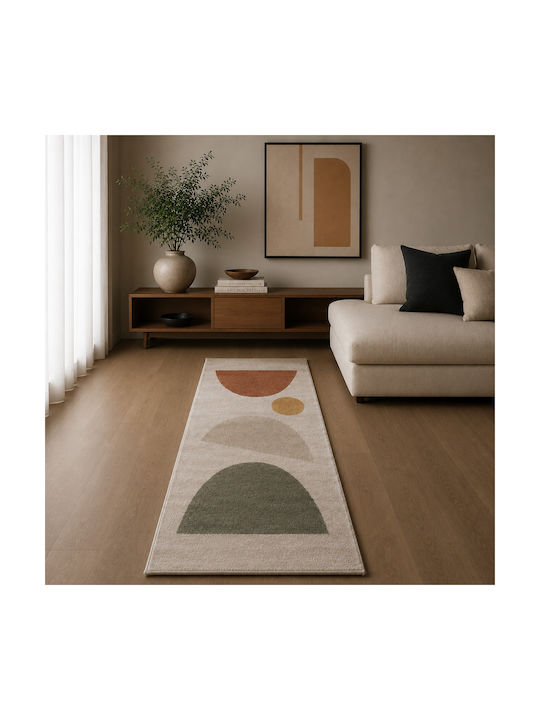 Abstract Living Room Rug Runner Beige 80x150cm