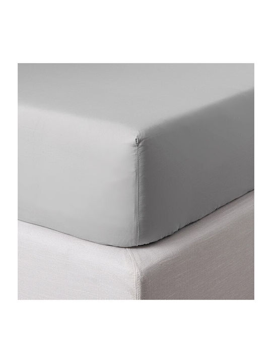 Zucchi Collection Super-Double Bed Sheet with Rubber Hugger 175x200+30cm Light Gray