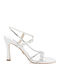 Damen Sandalen Silber Leder