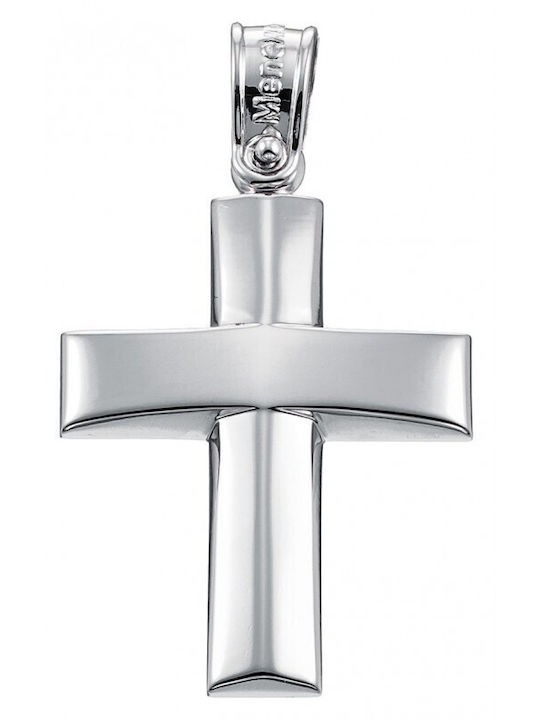 Atofio Kosmima Male White Gold Cross 14K Withou...