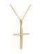 Damenschmuck Gold Kreuz 14K mit Kette